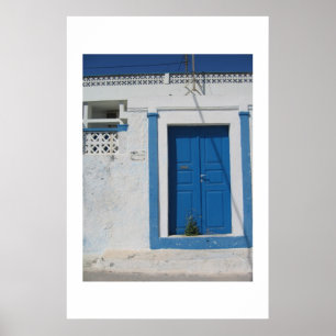 Pôster Porta azul em Santorini