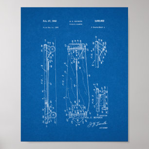 Pôster Porta copos da criança - Patente do skate - Bluepr