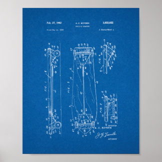 Pôster Porta copos da criança - Patente do skate - Bluepr