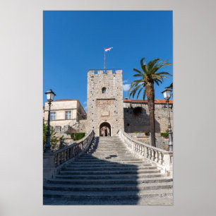 Poster Porta da Terra na cidade de Korcula - Dalmácia, Cr