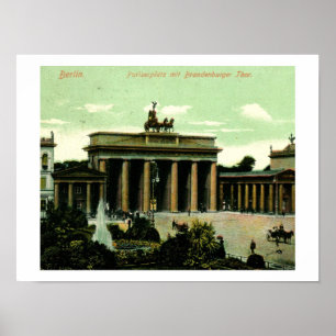 Poster Porta de Brandemburgo 1906, Berlim, Alemanha Vinta