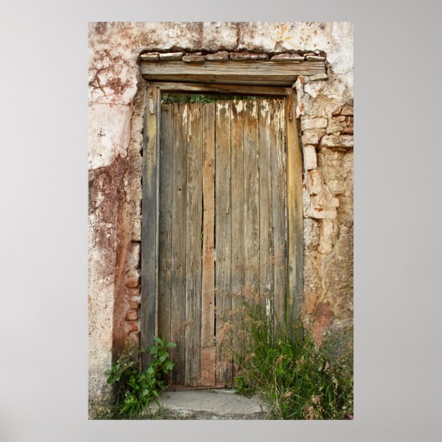 Pôster Porta De Madeira Rústica No México (Frente)