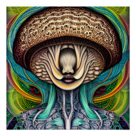 Pôster Porta de um Cogumelo com Recursos Humanos