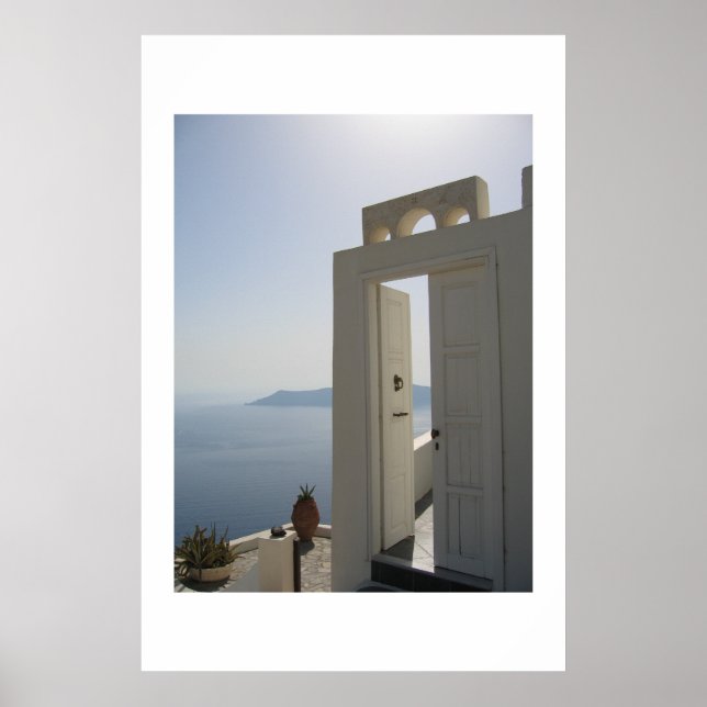 Pôster Porta de Villa em Santorini (Frente)