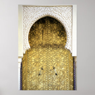 Poster Porta dourada e uma maneira do arco, Marrocos