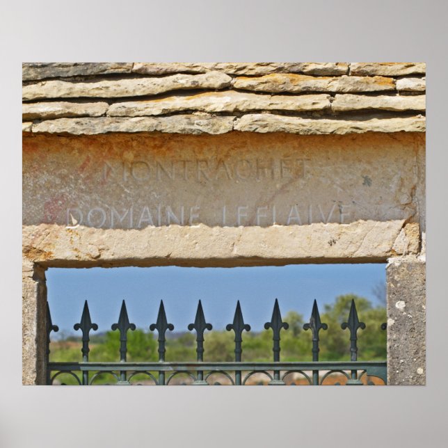 Poster Porta e pedra-chave gravada com Montrachet, (Frente)
