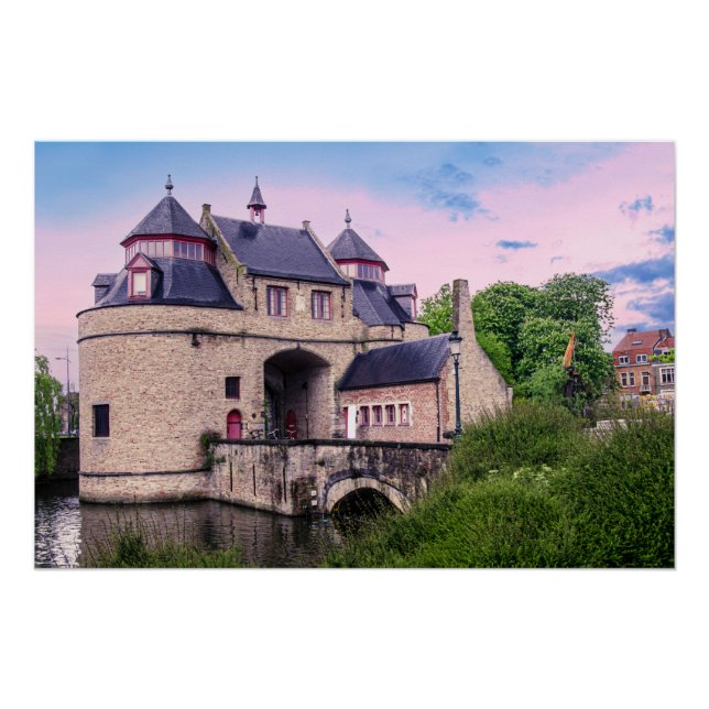 Pôster Porta histórica da cidade em Bruges (Frente)