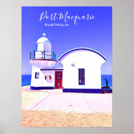 Poster Porta Macquarie, Austrália, um farol de ponto de a