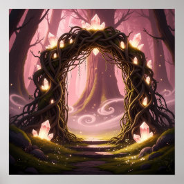 Poster Porta Mística da Luz da Floresta Encantada