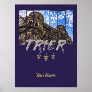 Poster Porta Nigra em Trier vintage Moselle Souvenir