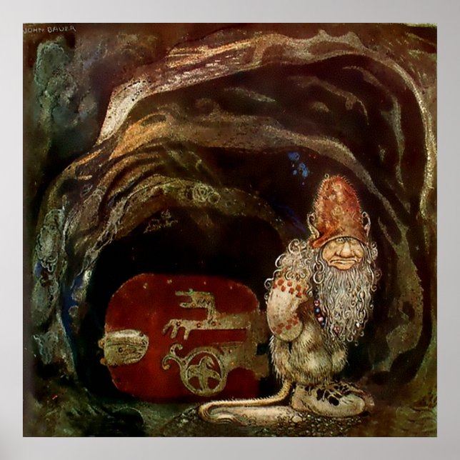 Poster "Porta Troll" por John Bauer (Frente)