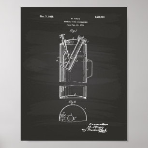 Pôster Portable Fire Extinguisher 1925 - Chalkboard