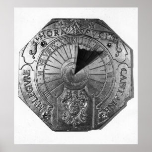 Pôster Portable Sundial, from Sierk Castle 1756