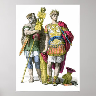 Poster Portador e general padrão romanos antigos