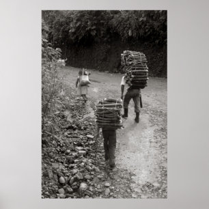 Pôster Portadores de madeira, Guatemala