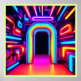 Poster Portal Arco-íris Neon
