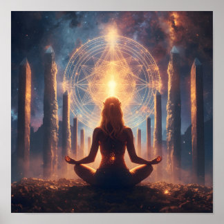 Poster Portal de Cristal de Meditação Cósmica