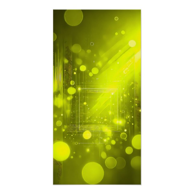 Pôster Portal de Luz Geométrica Amarela Neon (Frente)