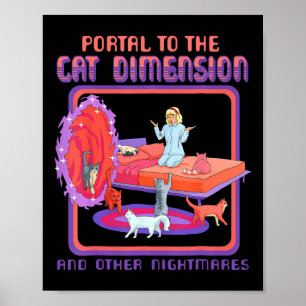 Poster Portal Para A Dimensão Cat Engraçado Gatinho