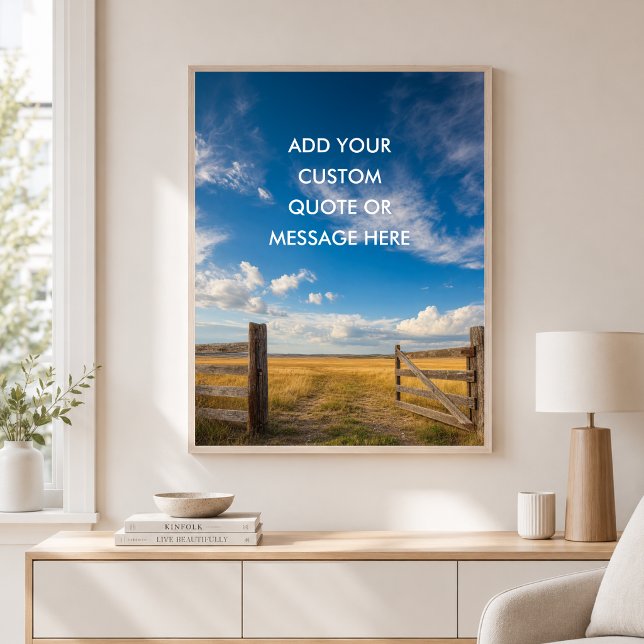 Poster Portão de Fazenda Rústico - Crie Sua Própria Citaç (Custom Rustic Farm Gate - Create Your Own Quate Poster)