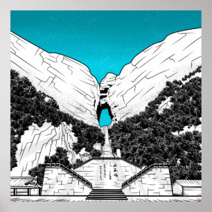 Poster Portão do Céu das Montanhas de Tianmen - CHINA