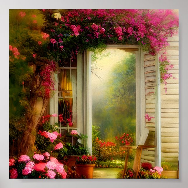 Poster Portão do jardim de rosas (Frente)