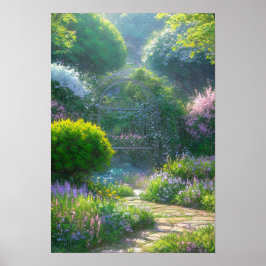 Poster Portão do Jardim Encantador à Floresta Mística
