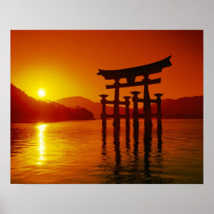 Pôster Portão O-Torii, santuário Itsukushima, Miyajima,