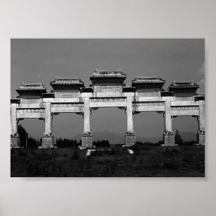 Poster Portão vintage da China Pekin túmulos ming