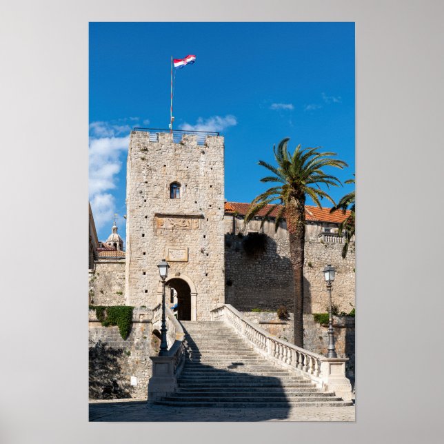 Poster Portaria terrestre na cidade de Korcula - Dalmácia (Frente)