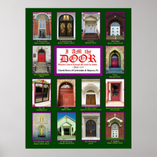 Poster Portas da igreja de Carbondale & de Simpson, PA