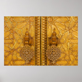 Pôster Portas de filigres intricados do palácio de Fez