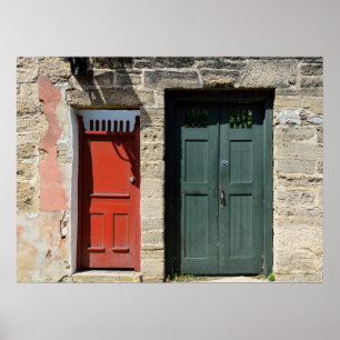 Pôster Portas do vintage em St Augustine histórico,