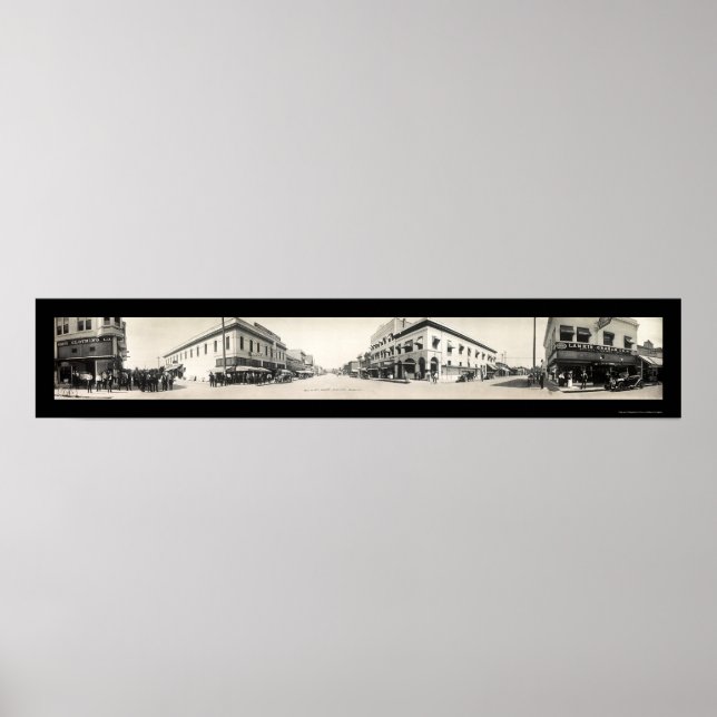 Pôster Porterville CA Streets Photo 1914 (Frente)