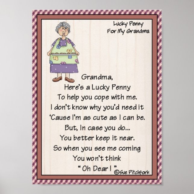 Poster Portfolio-Grandma-Lucky Penny-Glue Penny On (Frente)