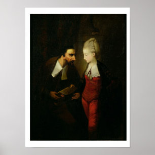 Poster Portia e Shylock "do comerciante de Veneza" A