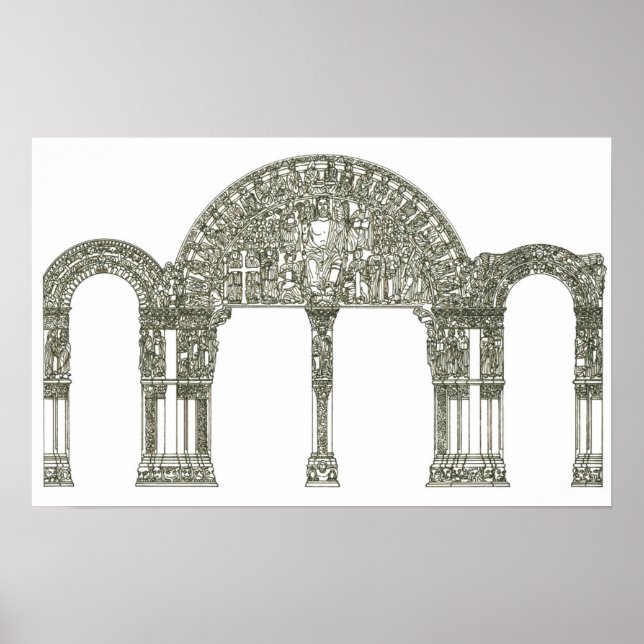 Poster Portico de la Gloria. Santiago de Compostela (Frente)