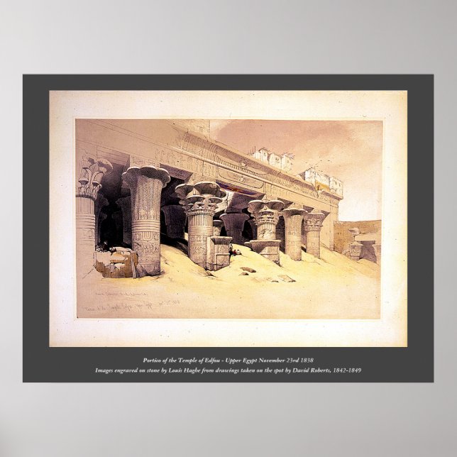 Poster Portico do Templo de Edfou Roberts/Haghe Art (Frente)