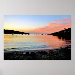 Poster Portinatx Ibiza Paisagem do Pôr-do-Sol no Mar