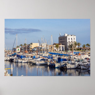 Poster Portixol marina ao entardecer - Palma de Maiorca