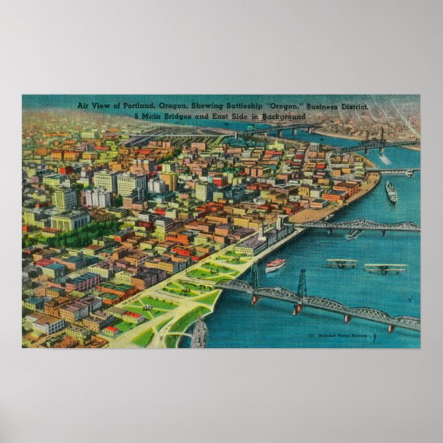 Pôster Portland da Air Show Bridges e (Frente)