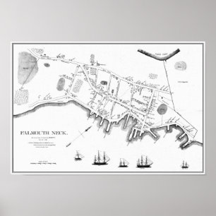 Pôster Portland, Maine Before the Mowat Burning, 1775