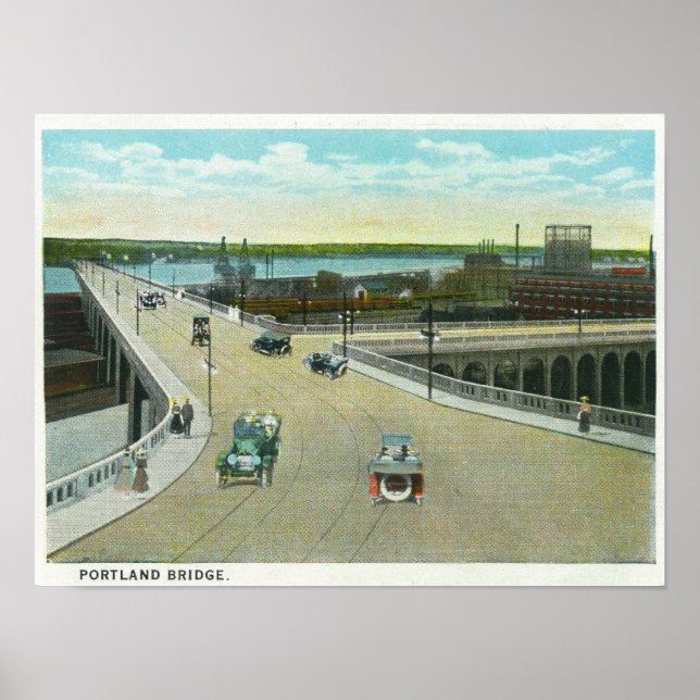 Pôster Portland, MaineView do Monumento Longfellow (Frente)