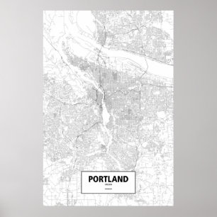 Poster Portland, Oregon (preto no branco)