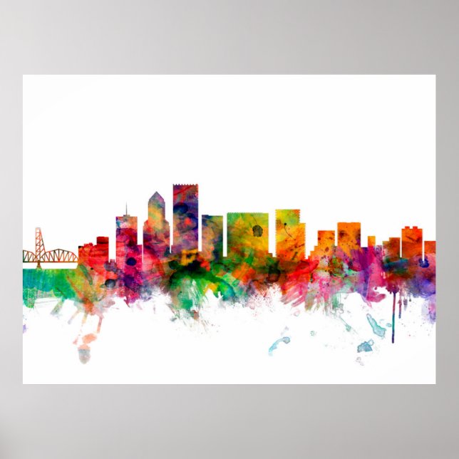 Poster Portland Oregon Skyline (Frente)