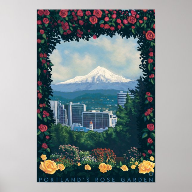 Poster Portland, OregonRose Garden Scene (Frente)