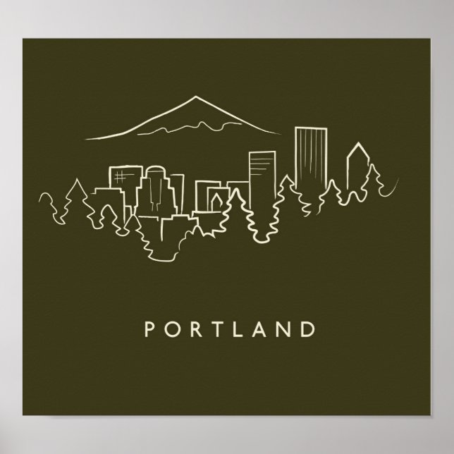 Poster Portland Skyline (Frente)