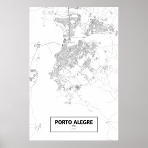 Pôster Porto Alegre, Brasil (preto no branco)