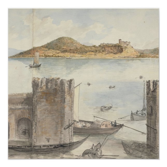 Pôster Porto de Arona (1795) Charles Gore (Frente)