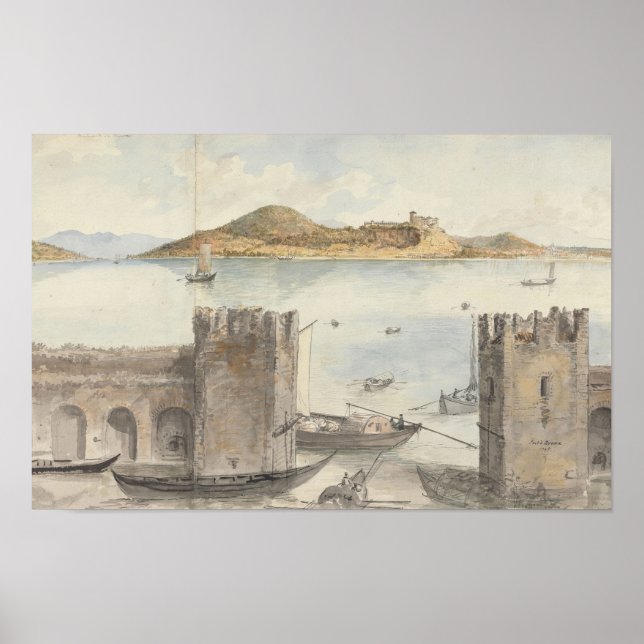 Poster Porto de Arona (1795) Charles Gore (Frente)